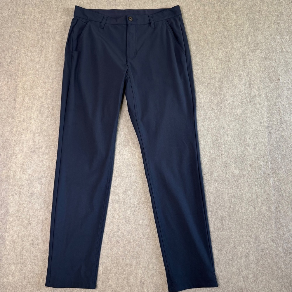 BYLT Everyday Pant Mens Medium Navy Blue Slim Fit Performance Chino Trousers